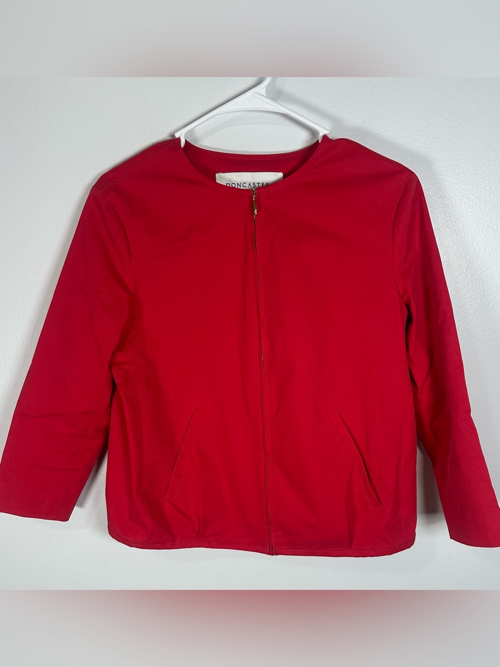 Y2K Vintage Doncaster Red Women's Collarless Jacket and skirt suit set size 8 - Picture 6 of 13